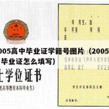 2005高中毕业证学籍号图片（2005高中毕业证怎么填写）