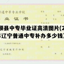 抚顺县中专毕业证高清图片(2006年辽宁普通中专补办多少钱）