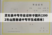 灵石县中专毕业证样子图片(2002年山西普通中专学生成绩单）