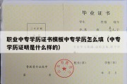 职业中专学历证书模板中专学历怎么填（中专学历证明是什么样的）