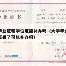 大学毕业证和学位证能补办吗（大学毕业证和学位证丢了可以补办吗）