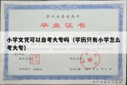 小学文凭可以自考大专吗（学历只有小学怎么考大专）