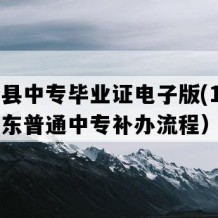 饶平县中专毕业证电子版(1998年广东普通中专补办流程）