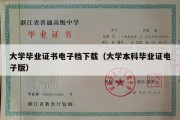 大学毕业证书电子档下载（大学本科毕业证电子版）