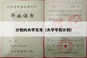 计划内大学文凭（大学学历计划）