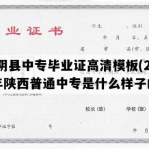 汉阴县中专毕业证高清模板(2008年陕西普通中专是什么样子的）