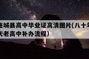 连城县高中毕业证高清图片(八十年代老高中补办流程）