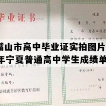 石嘴山市高中毕业证实拍图片(2023年宁夏普通高中学生成绩单）