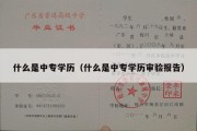 什么是中专学历（什么是中专学历审验报告）