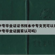 成人中专毕业证证书样本中专文凭可以用吗（成人中专毕业证国家认可吗）