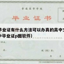 高中毕业证有什么方法可以办真的高中文凭吗（高中毕业证p图软件）