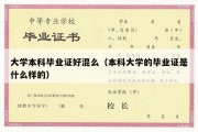 大学本科毕业证好混么（本科大学的毕业证是什么样的）