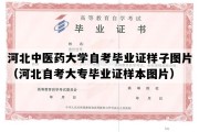 河北中医药大学自考毕业证样子图片（河北自考大专毕业证样本图片）