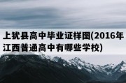 上犹县高中毕业证样图(2016年江西普通高中有哪些学校)