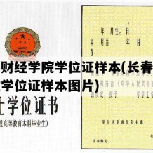 长春财经学院学位证样本(长春财经学院学位证样本图片)