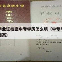 中专毕业证档案中专学历怎么填（中专毕业证学籍档案）