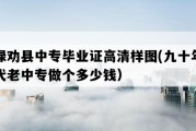 禄劝县中专毕业证高清样图(九十年代老中专做个多少钱）