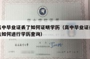 高中毕业证丢了如何证明学历（高中毕业证丢失如何进行学历查询）