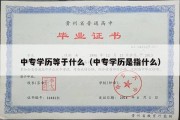 中专学历等于什么（中专学历是指什么）