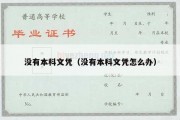 没有本科文凭（没有本科文凭怎么办）