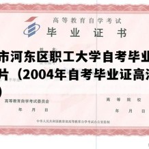 天津市河东区职工大学自考毕业证高清图片（2004年自考毕业证高清模板）