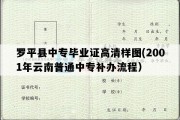 罗平县中专毕业证高清样图(2001年云南普通中专补办流程）