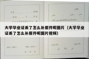 大学毕业证丢了怎么补原件呢图片（大学毕业证丢了怎么补原件呢图片视频）