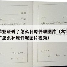 大学毕业证丢了怎么补原件呢图片（大学毕业证丢了怎么补原件呢图片视频）