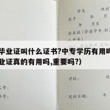 中专毕业证叫什么证书?中专学历有用吗（中专毕业证真的有用吗,重要吗?）