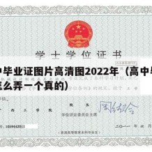 高中毕业证图片高清图2022年（高中毕业证怎么弄一个真的）