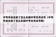 中专毕业证丢了怎么补回中专文凭证号（中专毕业证丢了怎么补回中专文凭证号呢）