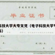 电子科技大学大专文凭（电子科技大学专科还是本科）