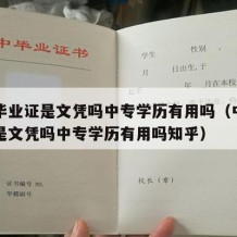 中专毕业证是文凭吗中专学历有用吗（中专毕业证是文凭吗中专学历有用吗知乎）