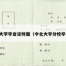 中北大学毕业证样图（中北大学分校毕业证）