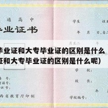 大学毕业证和大专毕业证的区别是什么（大学毕业证和大专毕业证的区别是什么呢）