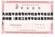 大庆医学高等专科学校自考毕业证高清样图（黑龙江自考毕业证是怎样的）