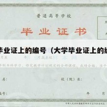 大学毕业证上的编号（大学毕业证上的编号怎么查）