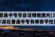 宣恩县中专毕业证模板图片(1992年湖北普通中专有哪些学校)