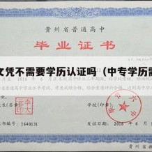 中专文凭不需要学历认证吗（中专学历需要考吗）