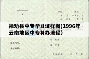 禄劝县中专毕业证样图(1996年云南地区中专补办流程）