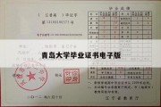 青岛大学毕业证书电子版