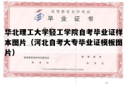 华北理工大学轻工学院自考毕业证样本图片（河北自考大专毕业证模板图片）