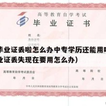 中专毕业证丢啦怎么办中专学历还能用吗（中专毕业证丢失现在要用怎么办）