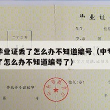 中专毕业证丢了怎么办不知道编号（中专毕业证丢了怎么办不知道编号了）