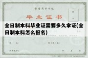 全日制本科毕业证需要多久拿证(全日制本科怎么报名)