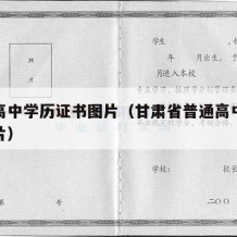 甘肃高中学历证书图片（甘肃省普通高中毕业证图片）