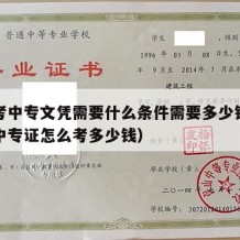 成人考中专文凭需要什么条件需要多少钱（成人考中专证怎么考多少钱）