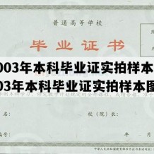 2003年本科毕业证实拍样本(2003年本科毕业证实拍样本图)