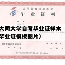 山西大同大学自考毕业证样本（山西自考毕业证模板图片）