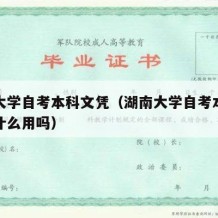 湖南大学自考本科文凭（湖南大学自考本科文凭有什么用吗）